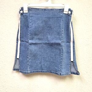 Davi & Dani - Denim Flare Zipper Mini Skirt - Small